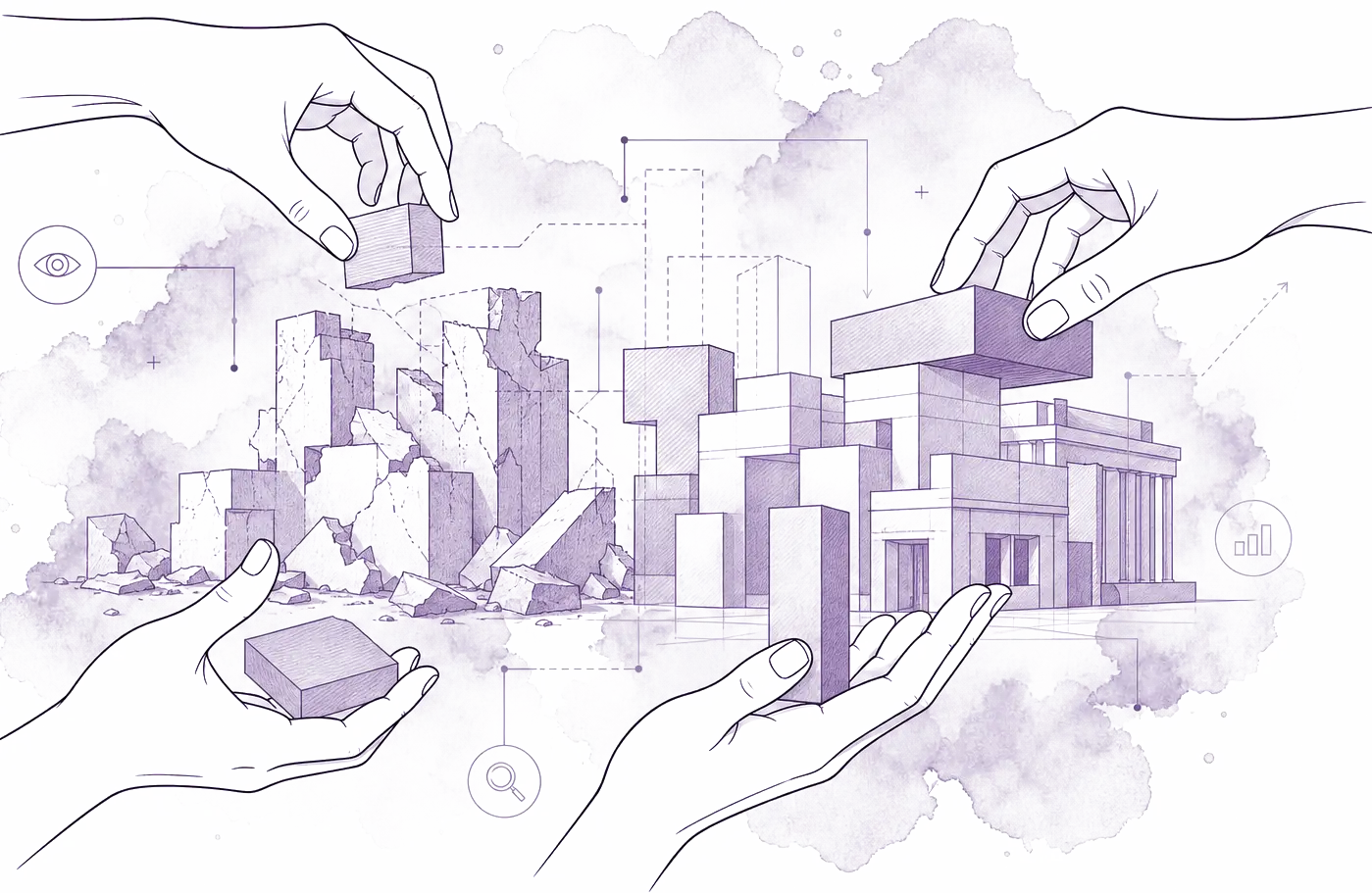 Lio SSG fractured blocks illustration