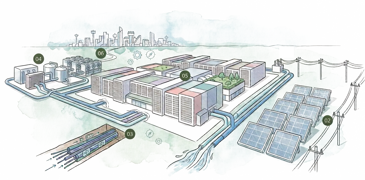 Data center campus illustration